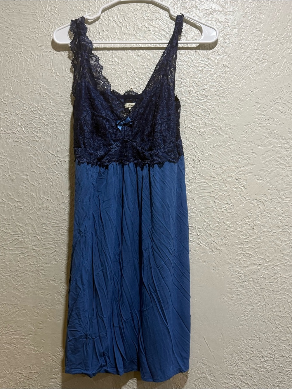Soma Navy Blue Size Large Nightgown mumu lace